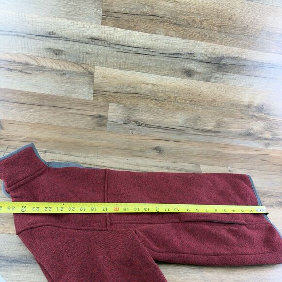 LL Bean Size M Pullover  Slightly Fitted Heather Red 1/4 Snap Fleece Men… - Picture 5 of 10